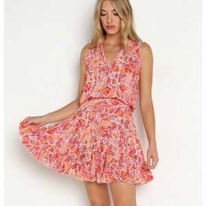 NWOT Poupette St. Barth Mini Clara Dress V Red Chagal